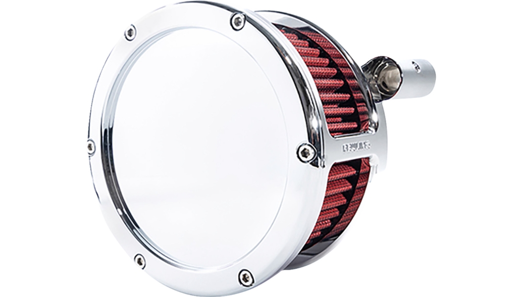 Solid Outer Cover for BA Air Cleaner Kits - Chrome with Red Filter