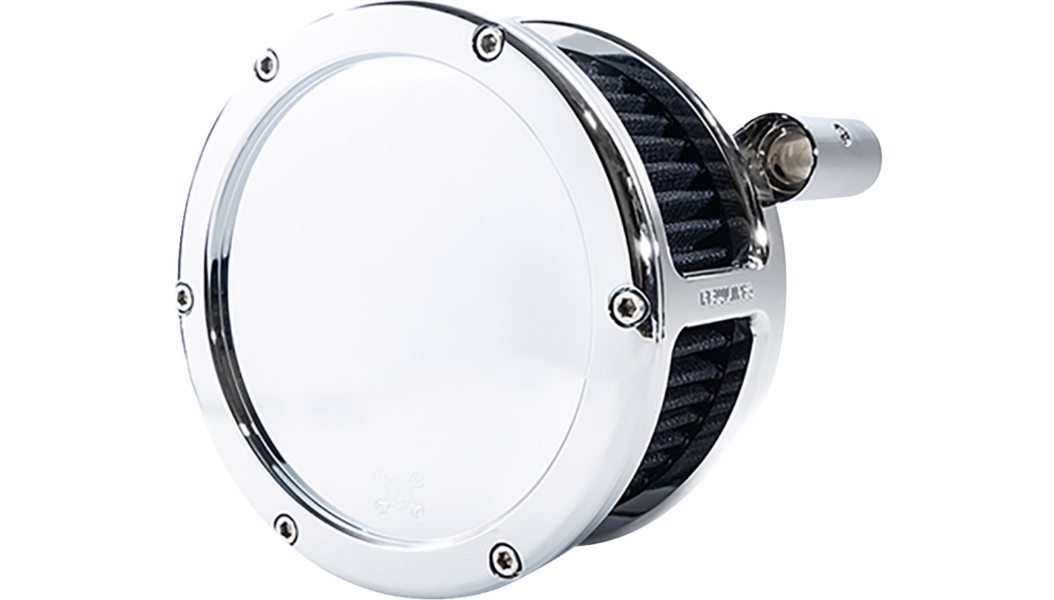 Solid Outer Cover for BA Air Cleaner Kits -Chrome with Black Filter