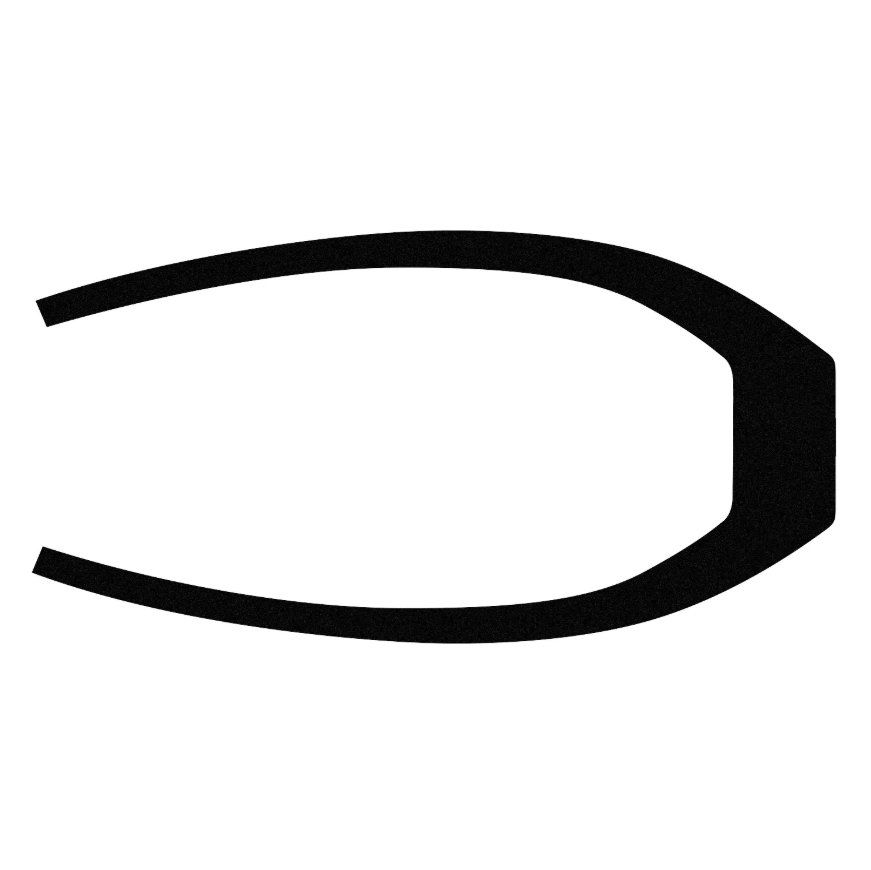 305 mm. Rear Fender Decal - Black Metallic