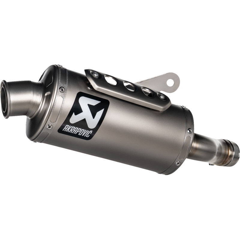 Slip-On Motorcycle Muffler - Single Titanium Muffler w/ Titanium End Cap