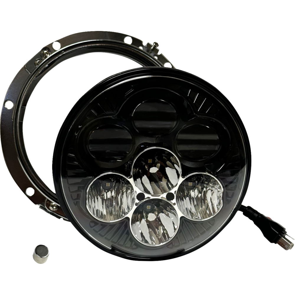 Shark Demon 7in. Round LED Headlight with Color Changing Backlight