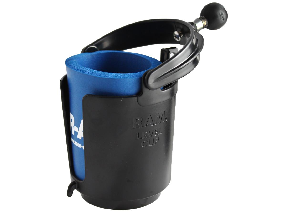 RAM Self-Leveling Cup Holder with 1in. Ball & Cozy