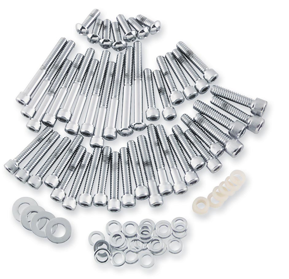 Cam and Primary Cover Hardware Set - Polished - Chrome