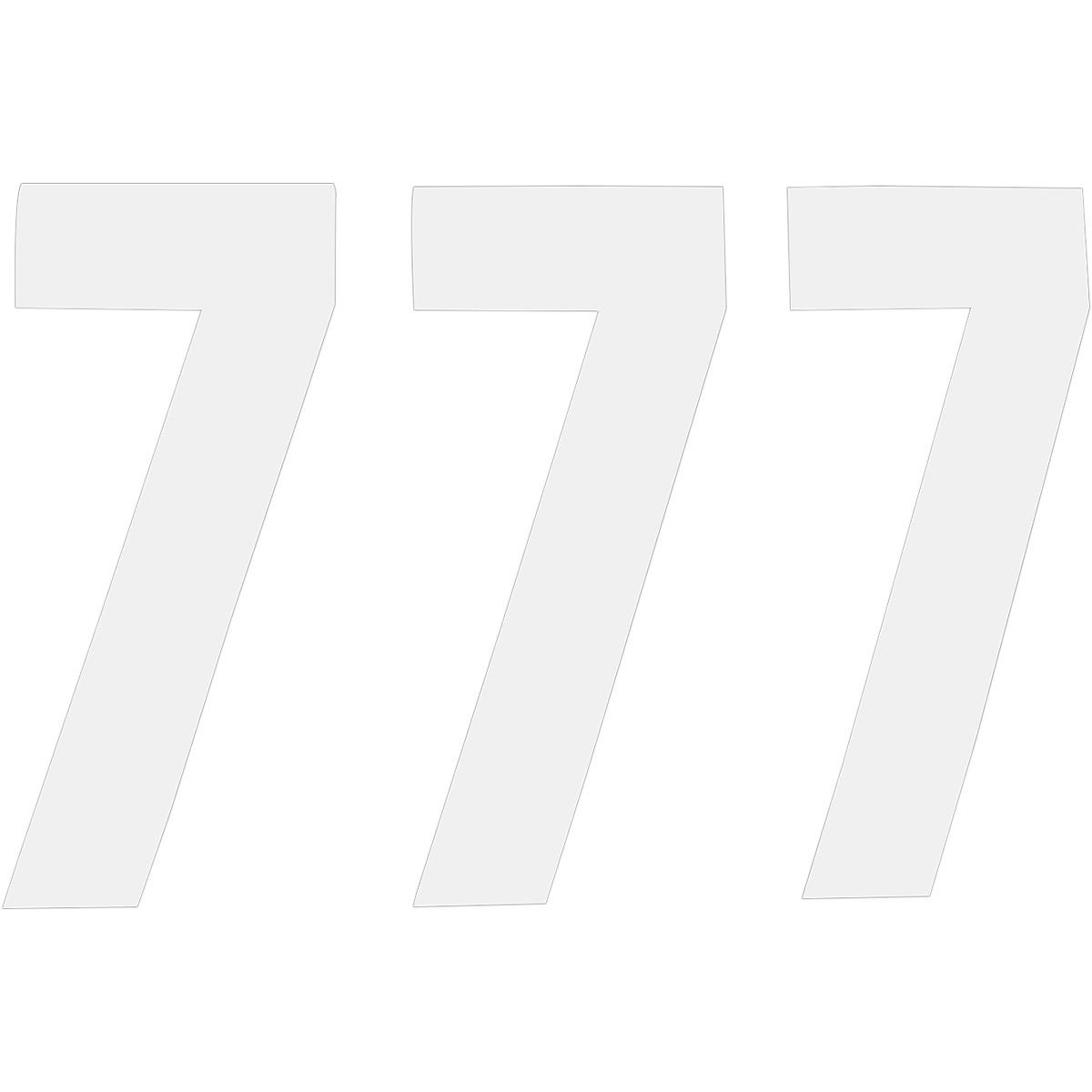 Pros 2 Stick-On Number - 7in. - No.7 - White