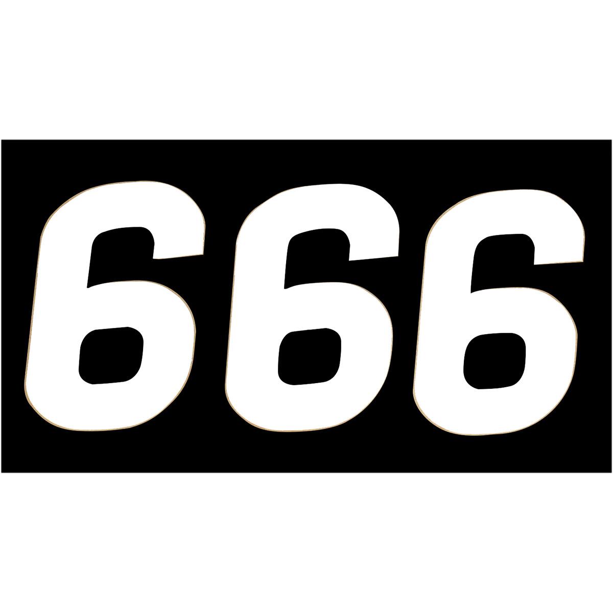 SX Pros Stick-On Number - 6.5in. - No.6 - White