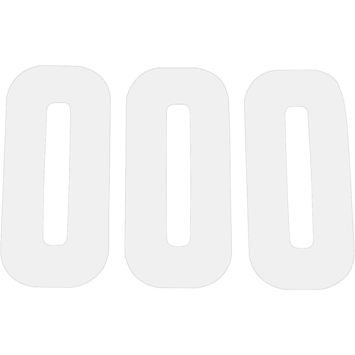 Pros 2 Stick-On Number - 7in. - No.0 - White