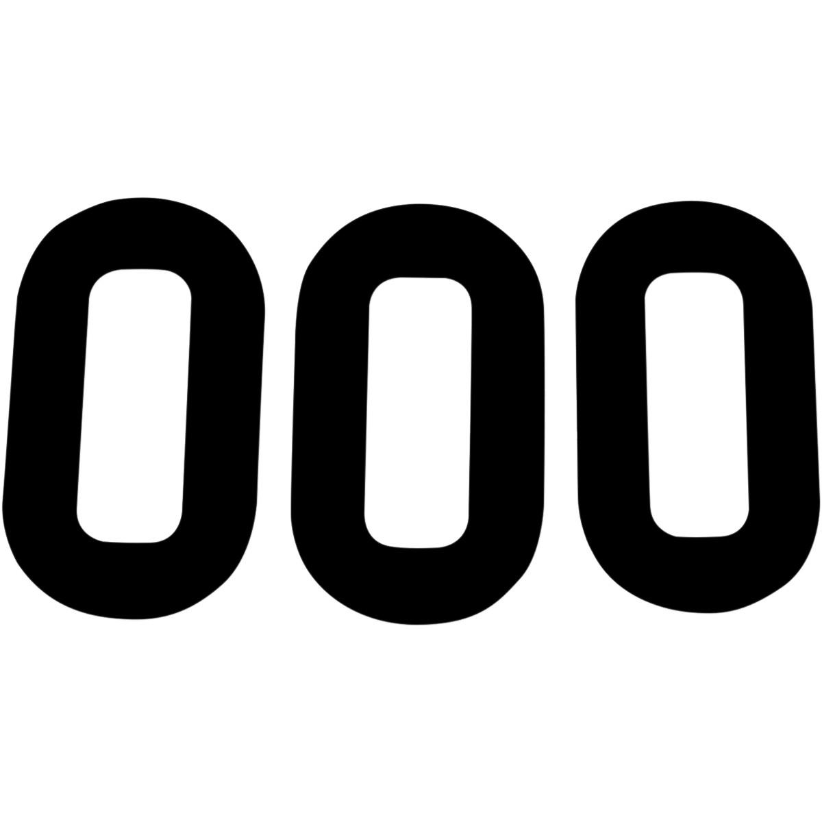 Pros 6 Stick-On Number - 6.5in. - No.0 - Black