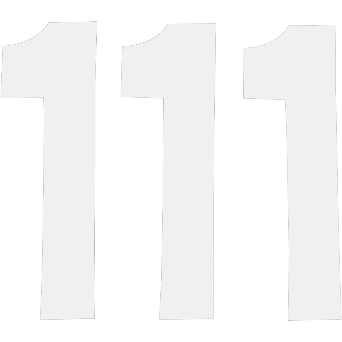 Pros 2 Stick-On Number - 7in. - No.1 - White