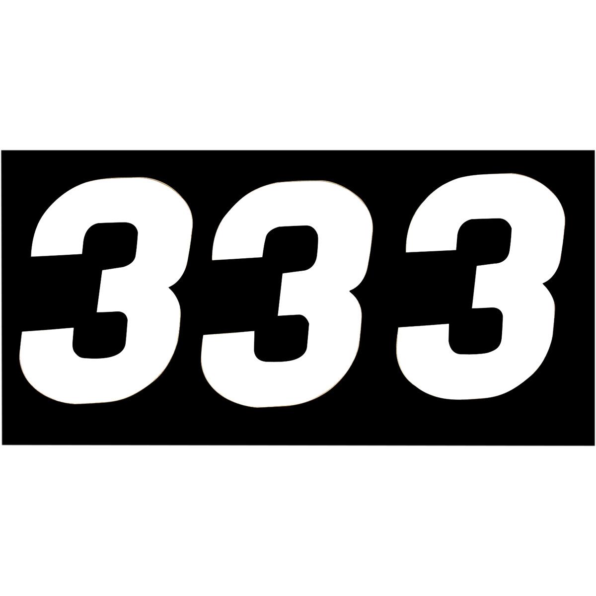 SX Pros Stick-On Number - 6.5in. - No.3 - White
