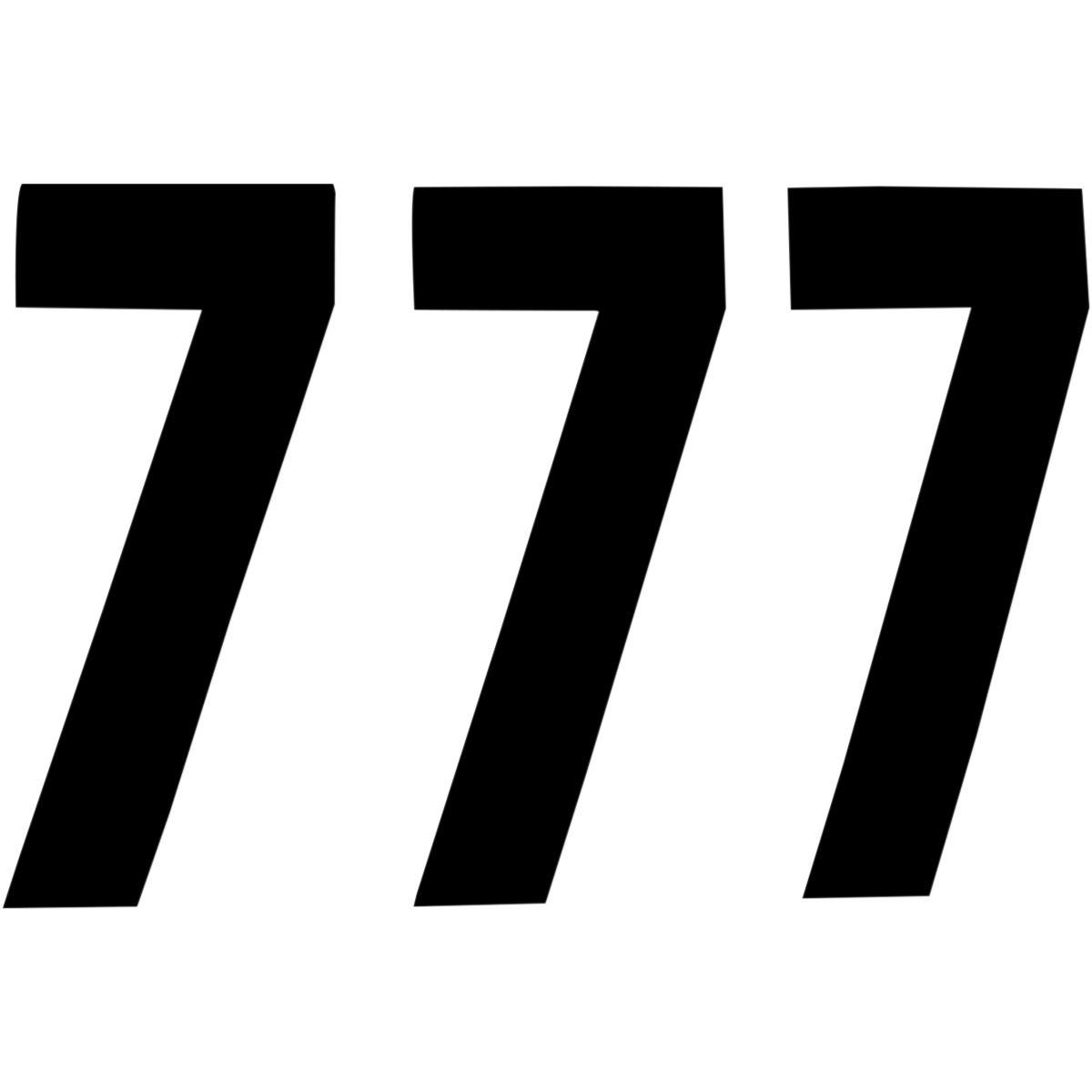 Pros 2 Stick-On Number - 7in. - No.7 - Black