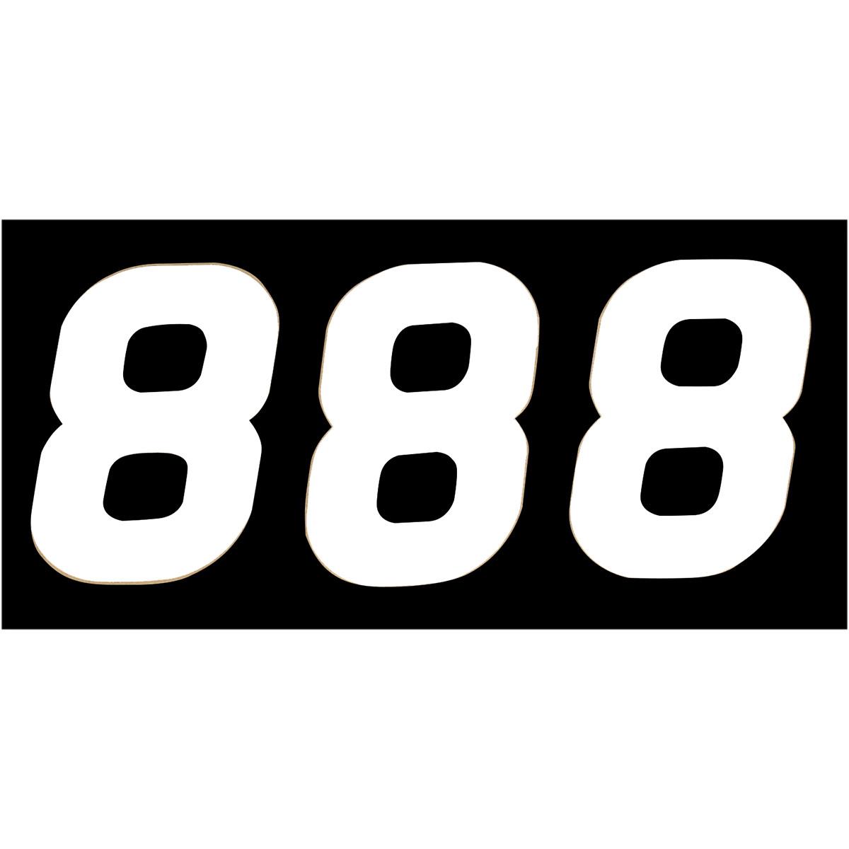 SX Pros Stick-On Number - 6.5in. - No.8 - White