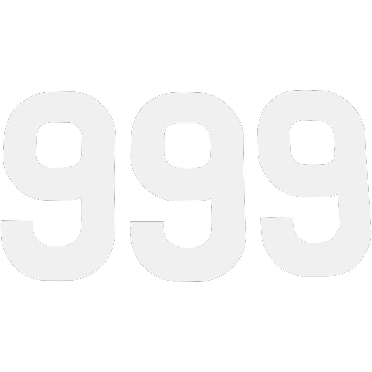 Pros 6 Stick-On Number - 6.5in. - No.9 - White