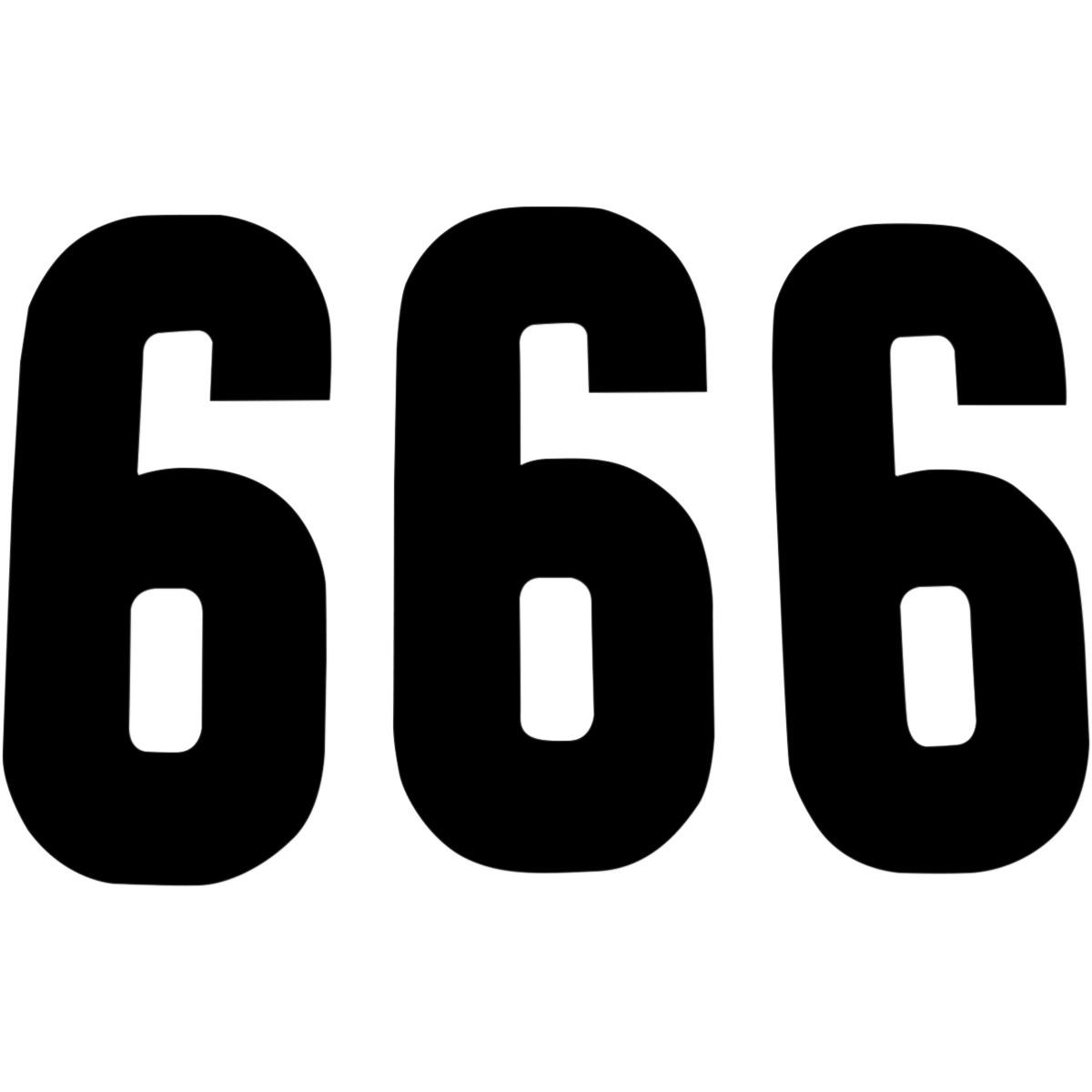 Pros 3 Stick-On Number - 6in. - No.6 - Black