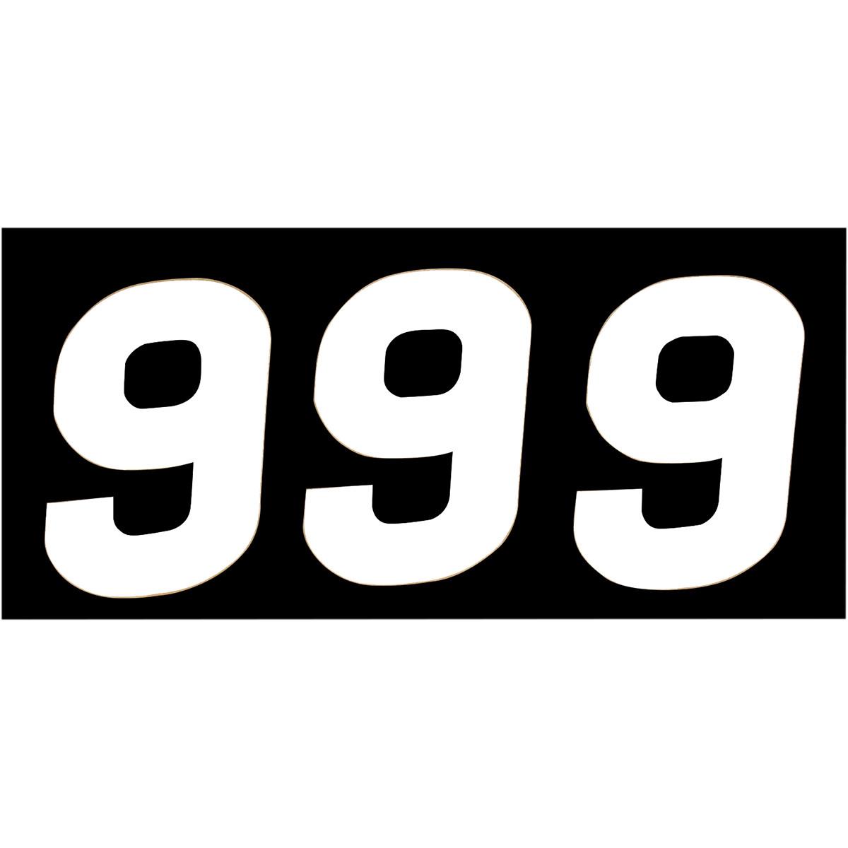 SX Pros Stick-On Number - 6.5in. - No.9 - White