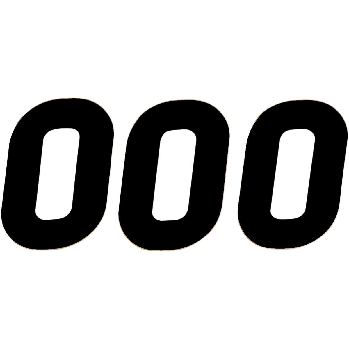 SX Pros Stick-On Number - 6.5in. - No.0 - Black