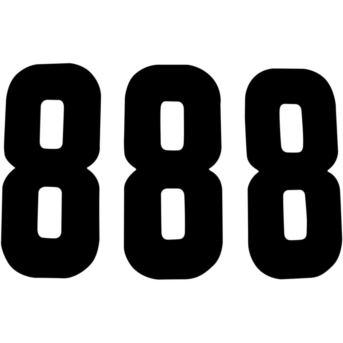 Pros 2 Stick-On Number - 7in. - No.8 - Black