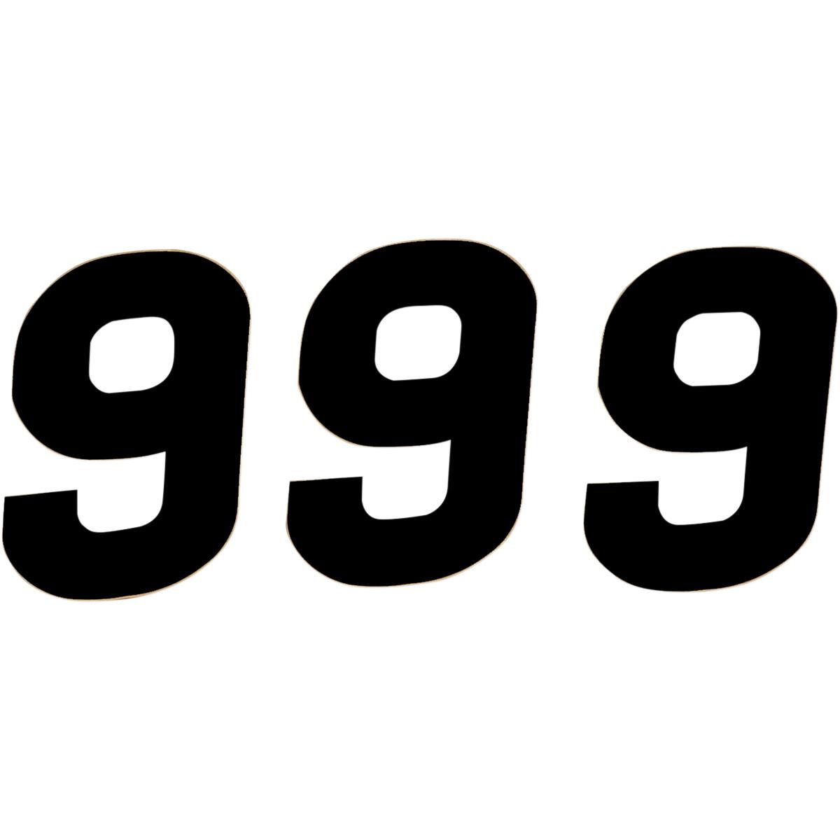 SX Pros Stick-On Number - 6.5in. - No.9 - Black