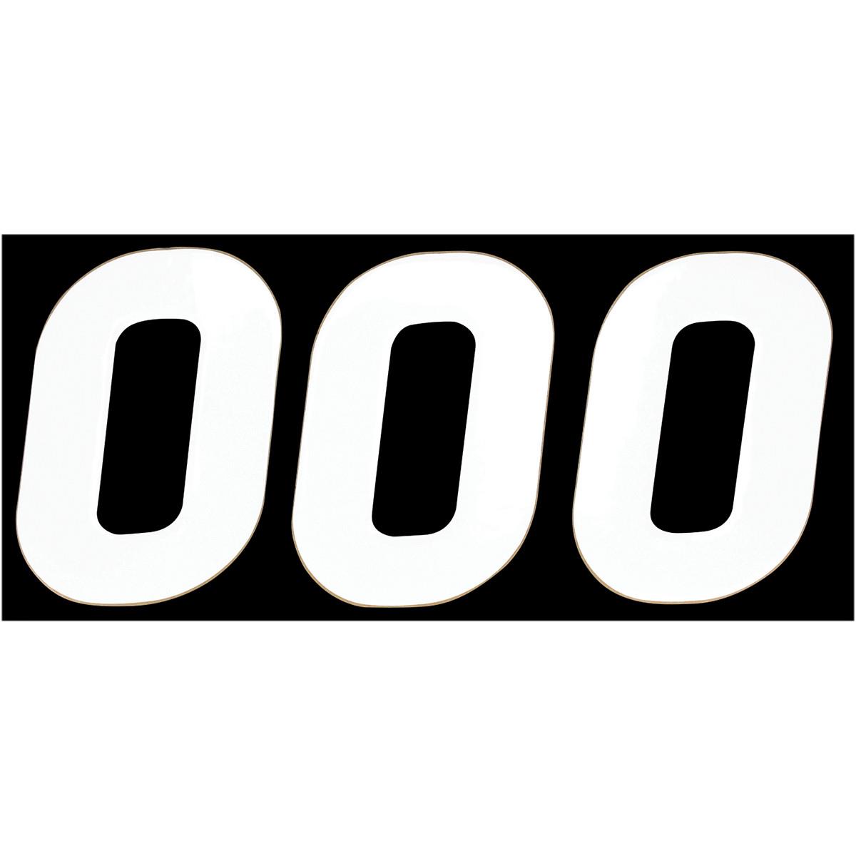 SX Pros Stick-On Number - 6.5in. - No.0 - White