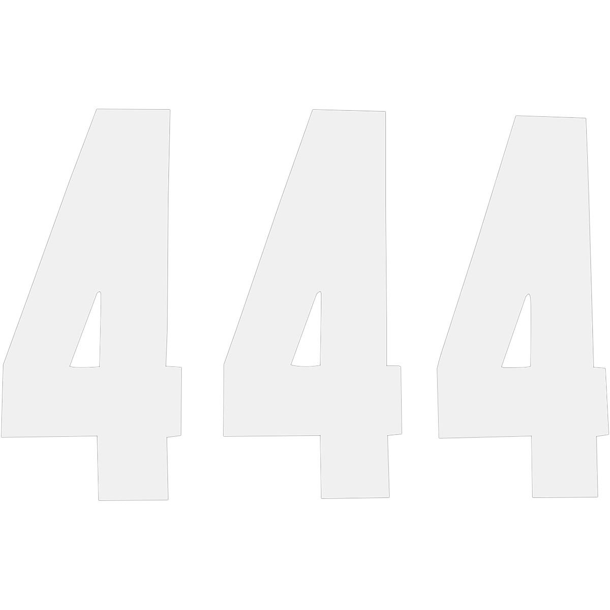 Pros 2 Stick-On Number - 7in. - No.4 - White