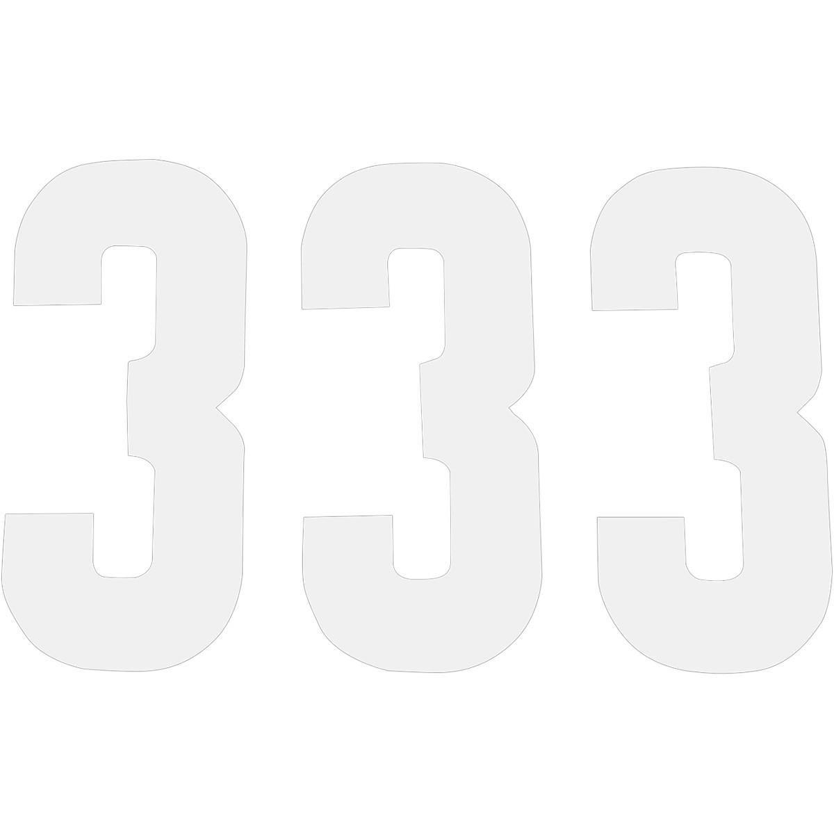 Pros 2 Stick-On Number - 7in. - No.3 - White