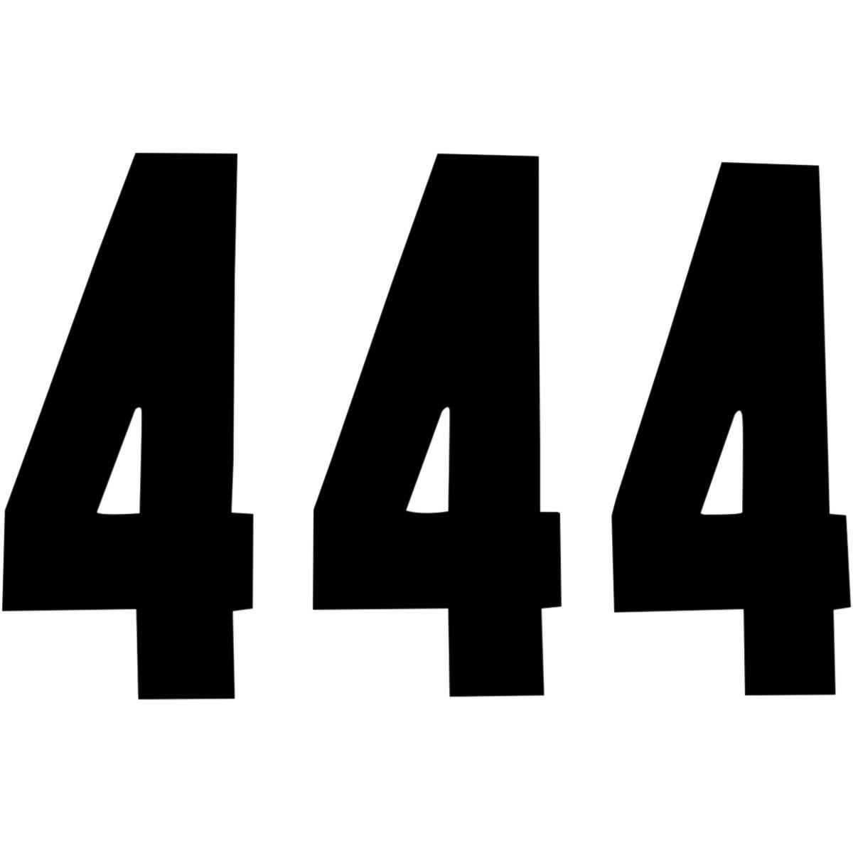 Pros 2 Stick-On Number - 7in. - No.4 - Black