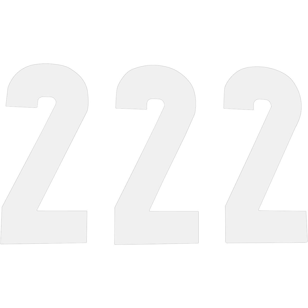 Pros 2 Stick-On Number - 7in. - No.2 - White