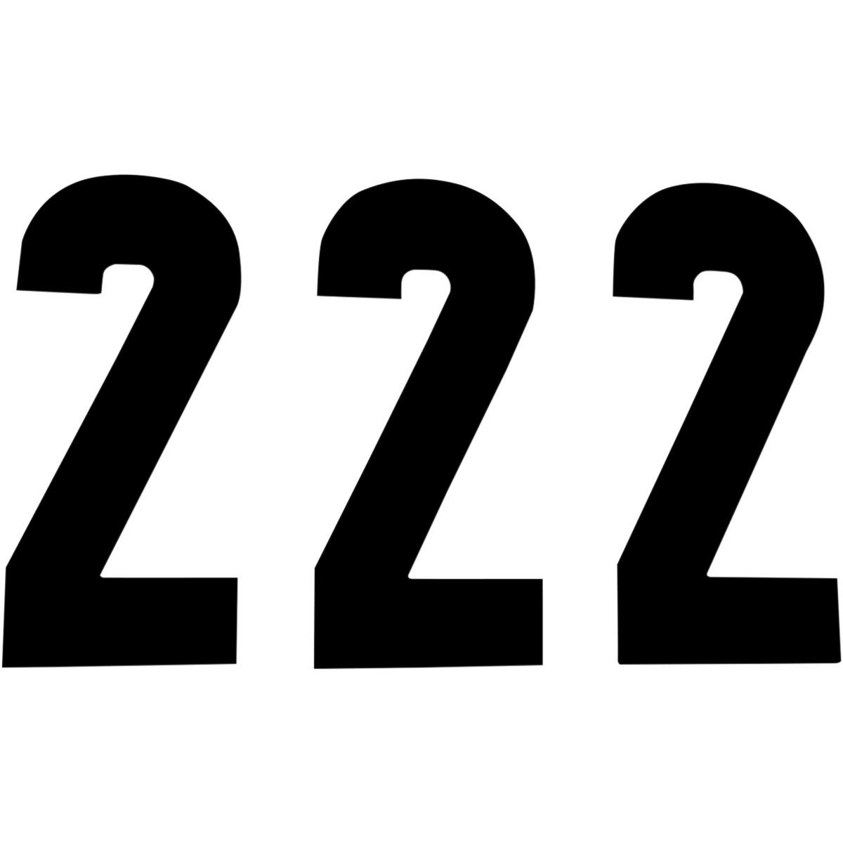 Pros 3 Stick-On Number - 6in. - No.2 - Black