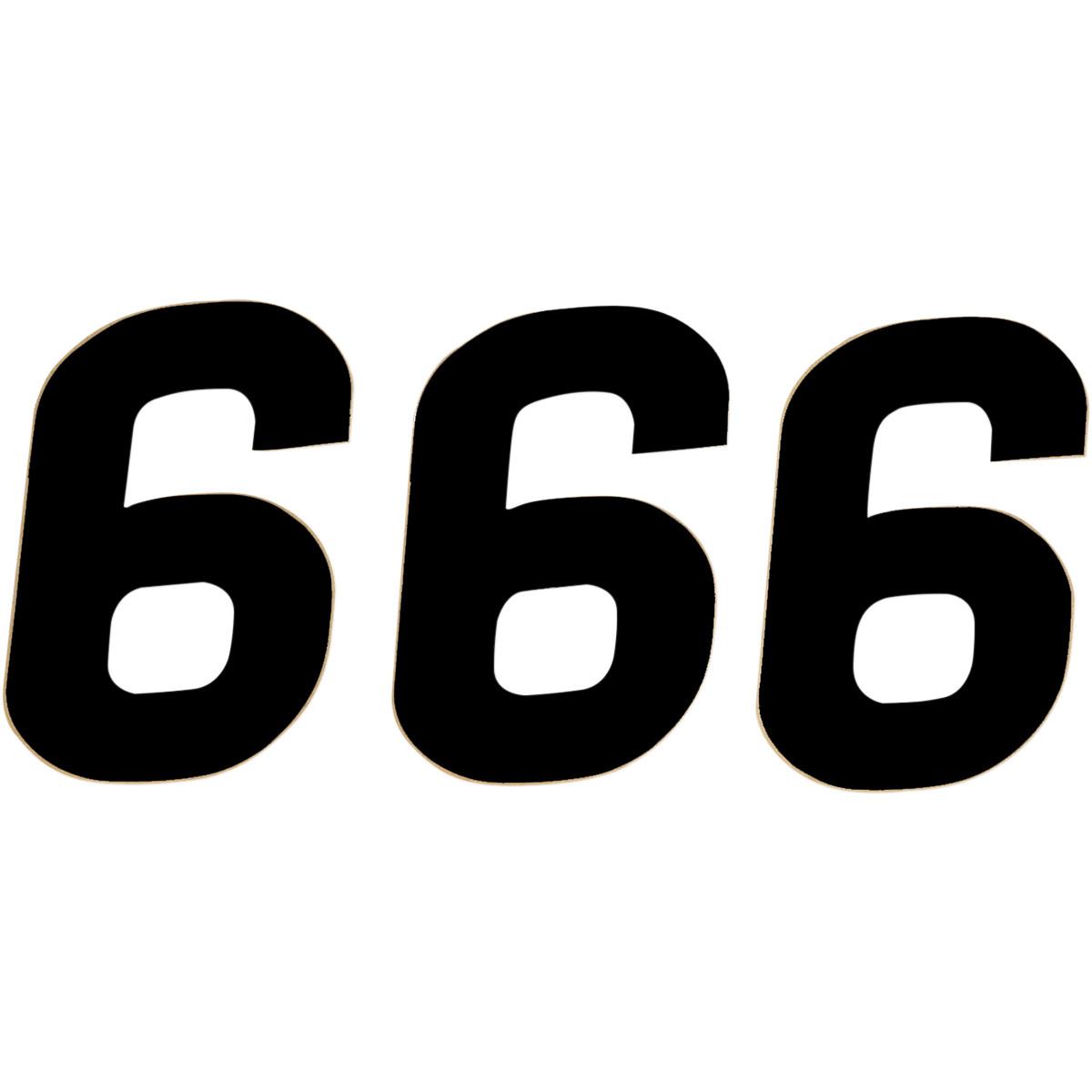 SX Pros Stick-On Number - 6.5in. - No.6 - Black