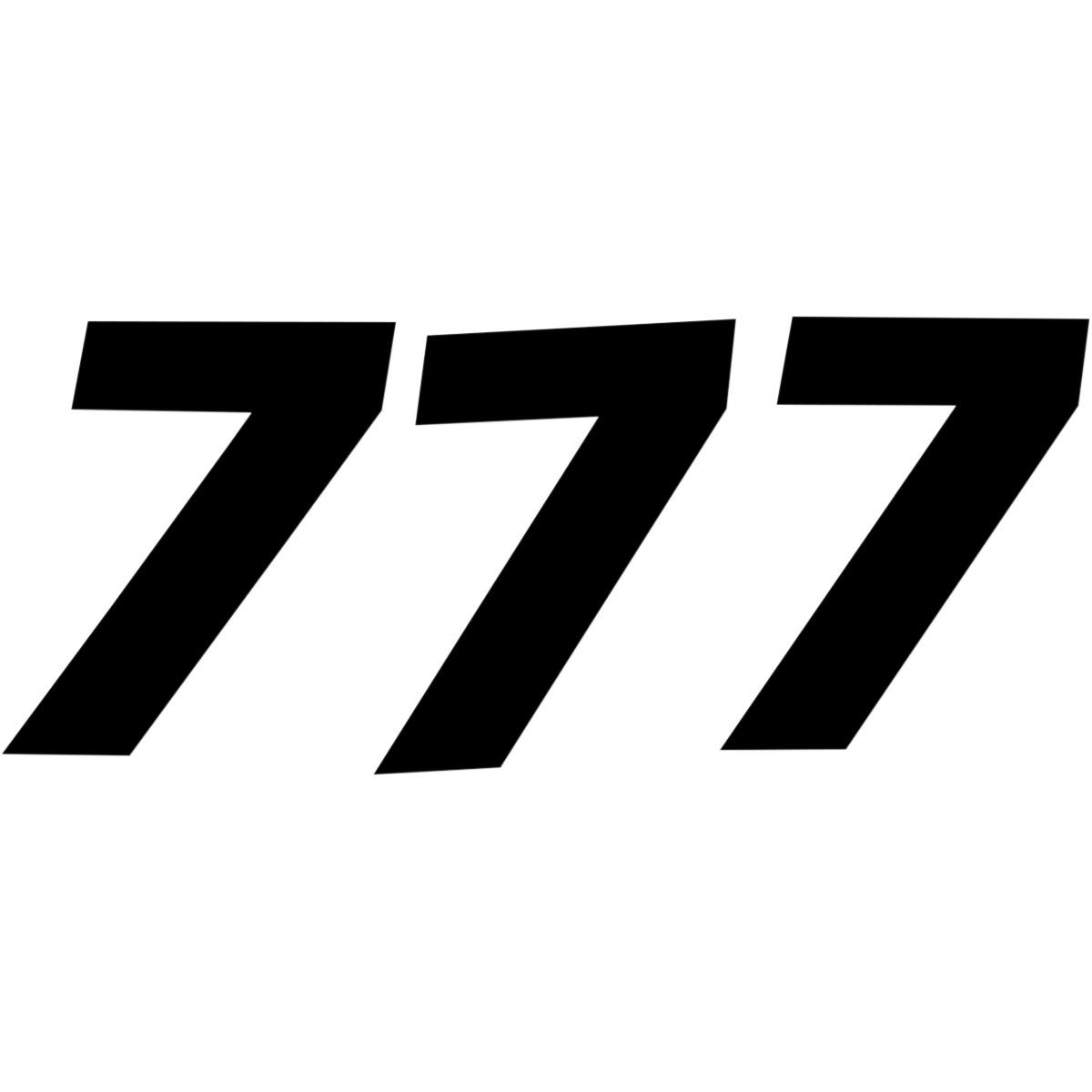 SX Pros Stick-On Number - 6.5in. - No.7 - Black