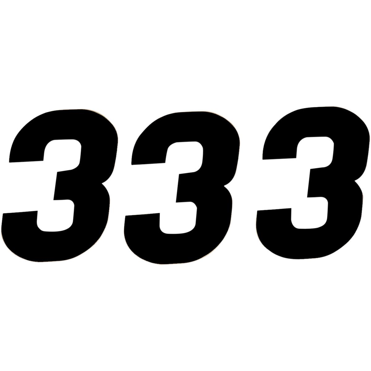 SX Pros Stick-On Number - 6.5in. - No.3 - Black