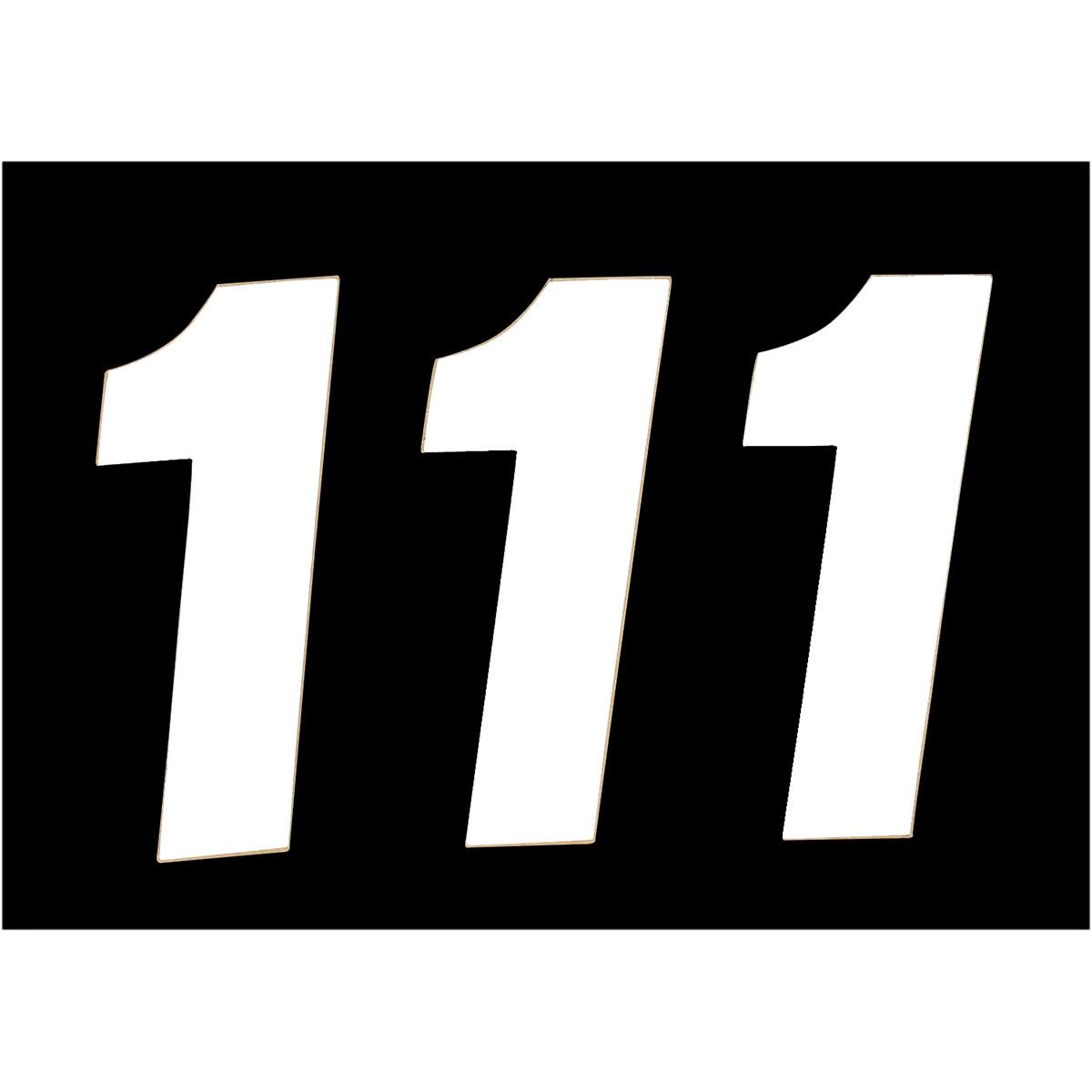 SX Pros Stick-On Number - 6.5in. - No.1 - White