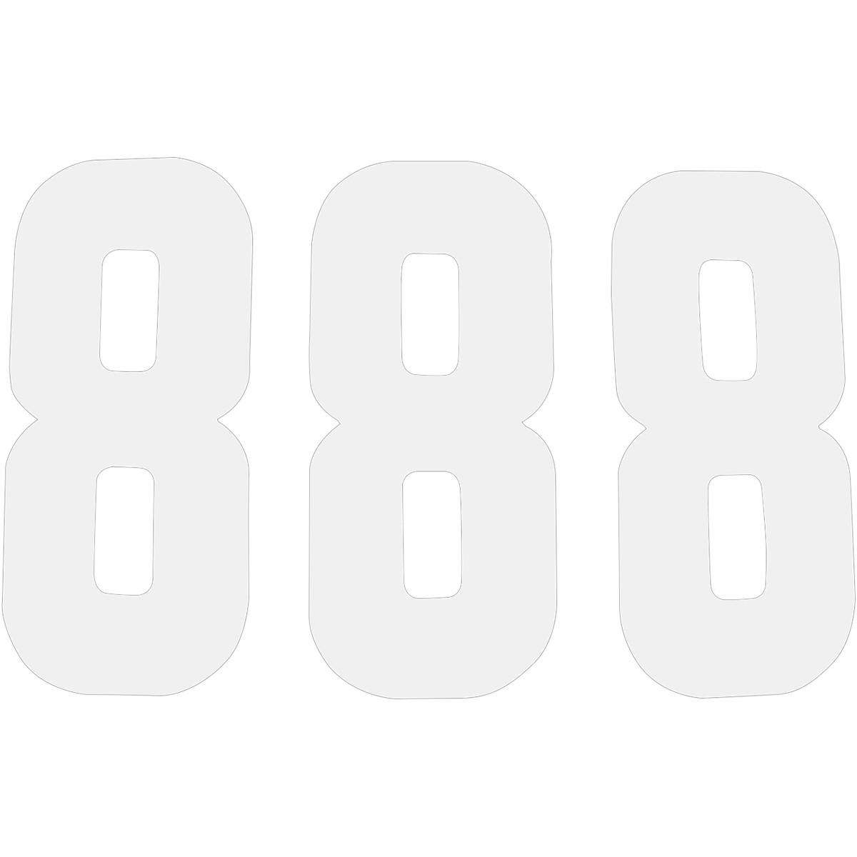 Pros 2 Stick-On Number - 7in. - No.8 - White