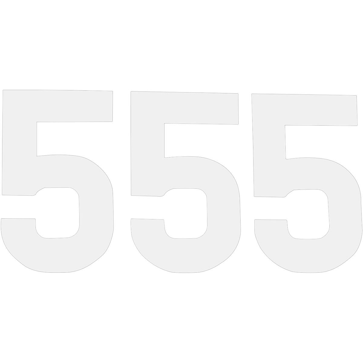 Pros 6 Stick-On Number - 6.5in. - No.5 - White