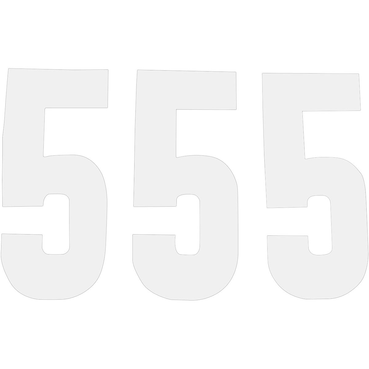 Pros 2 Stick-On Number - 7in. - No.5 - White