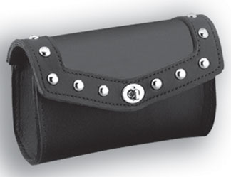 Leather Front Pouch - Studded
