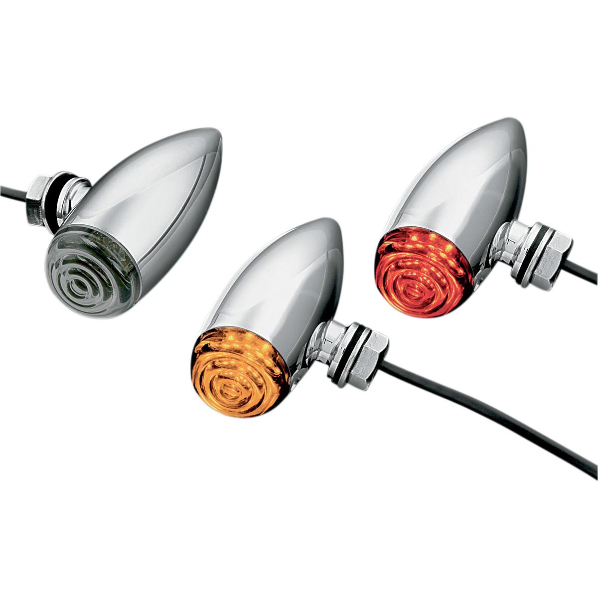 Super Bright LED Mini Bullets - Chrome/Amber