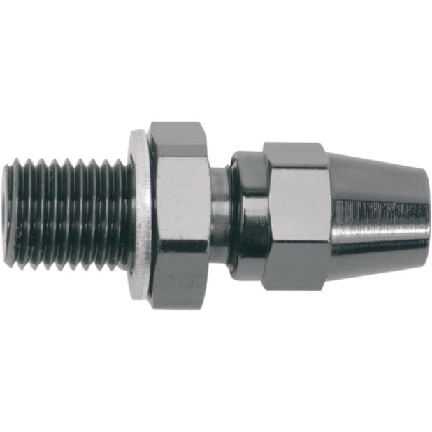 Pro System II Renegade Black Steel Male Straight Master Cylinder/Caliper Fitting - 3/8in.-24