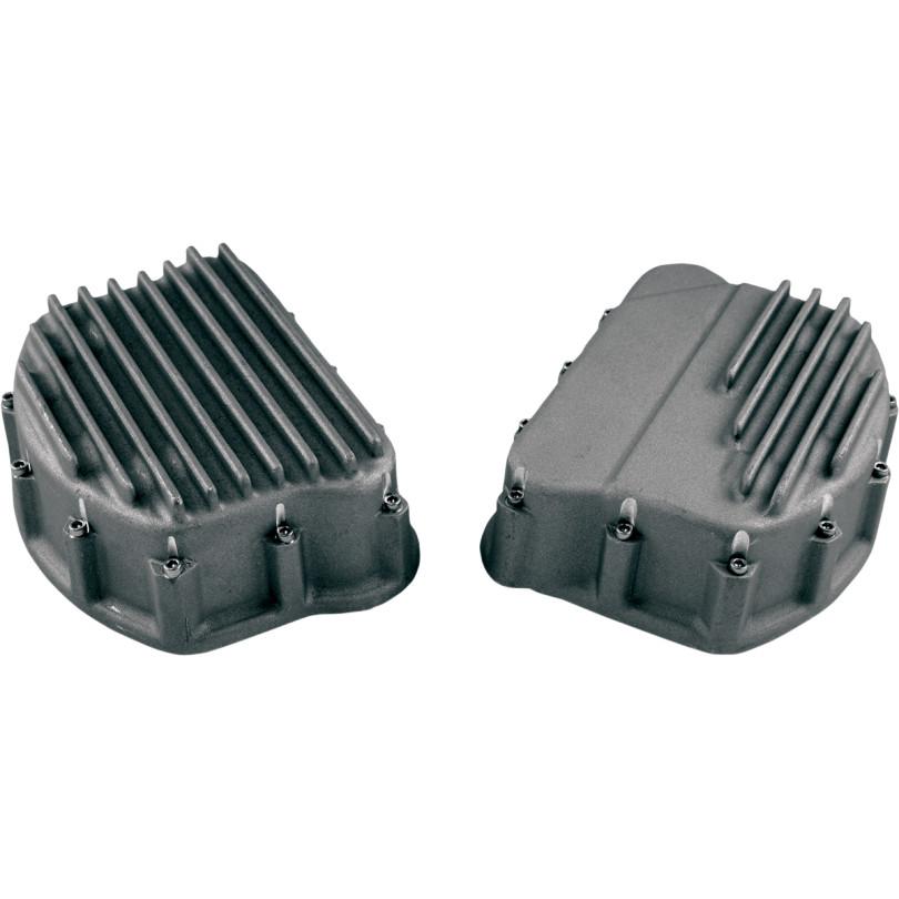 Finned Panhead Rocker Covers - Natural