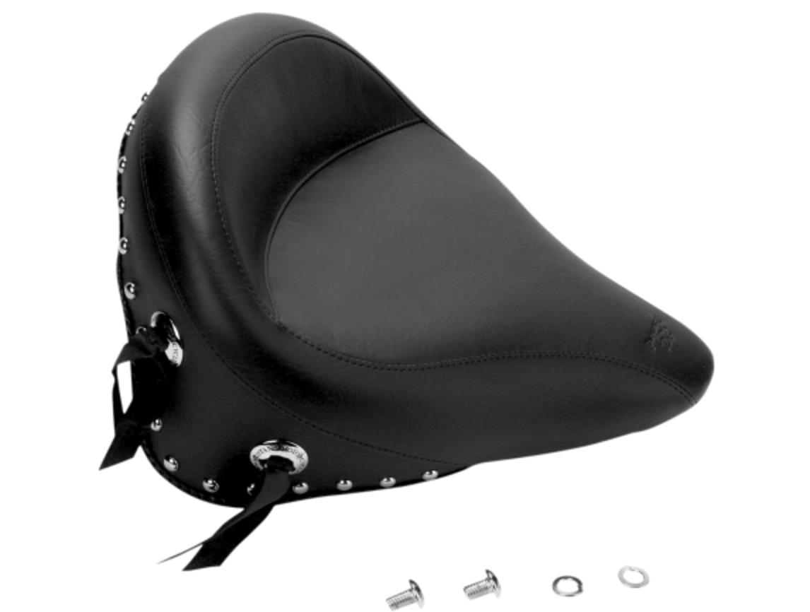 Vintage Wide Solo Seat - Chrome Studded