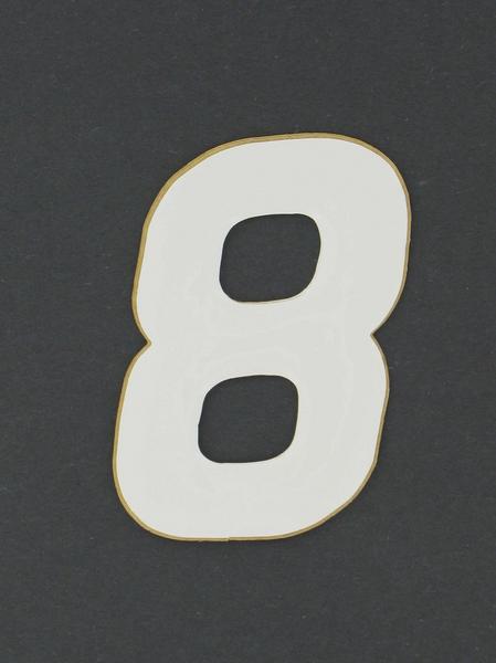 SX Pros Jr. Stick-On Number - 4in. - No.8 - White