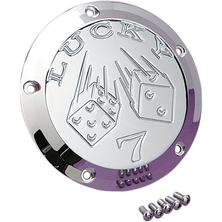 Billet Derby Cover - Lucky 7 Chrome