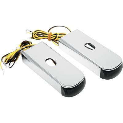 Fender Strut LED Marker Lights - Chrome with Amber LED - Smoke Lens