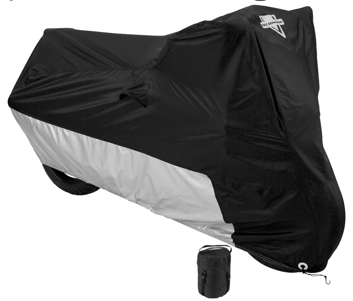 MC-904 Defender Deluxe Motorcycle Cover - Black/Silver - Large