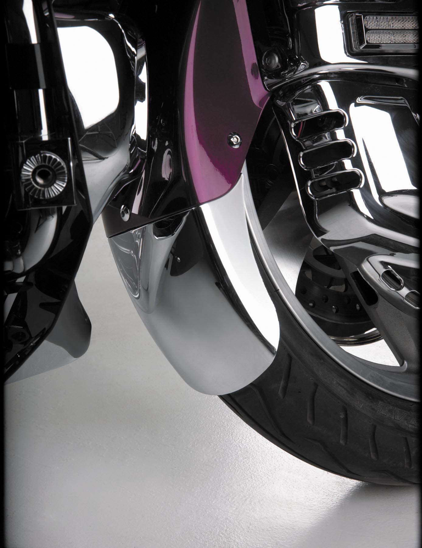 Tapered Front Fender Extension - Chrome