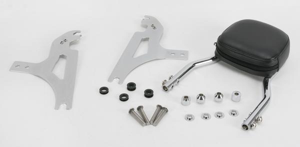 Complete Short Steel Backrest and Mounting Kit with 6in x 6in Pad