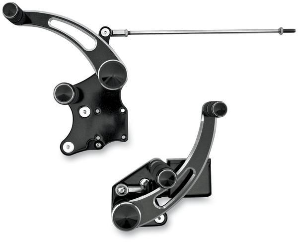 Forward Controls with Master Cylinder - Slotted, +3in. - Night Series