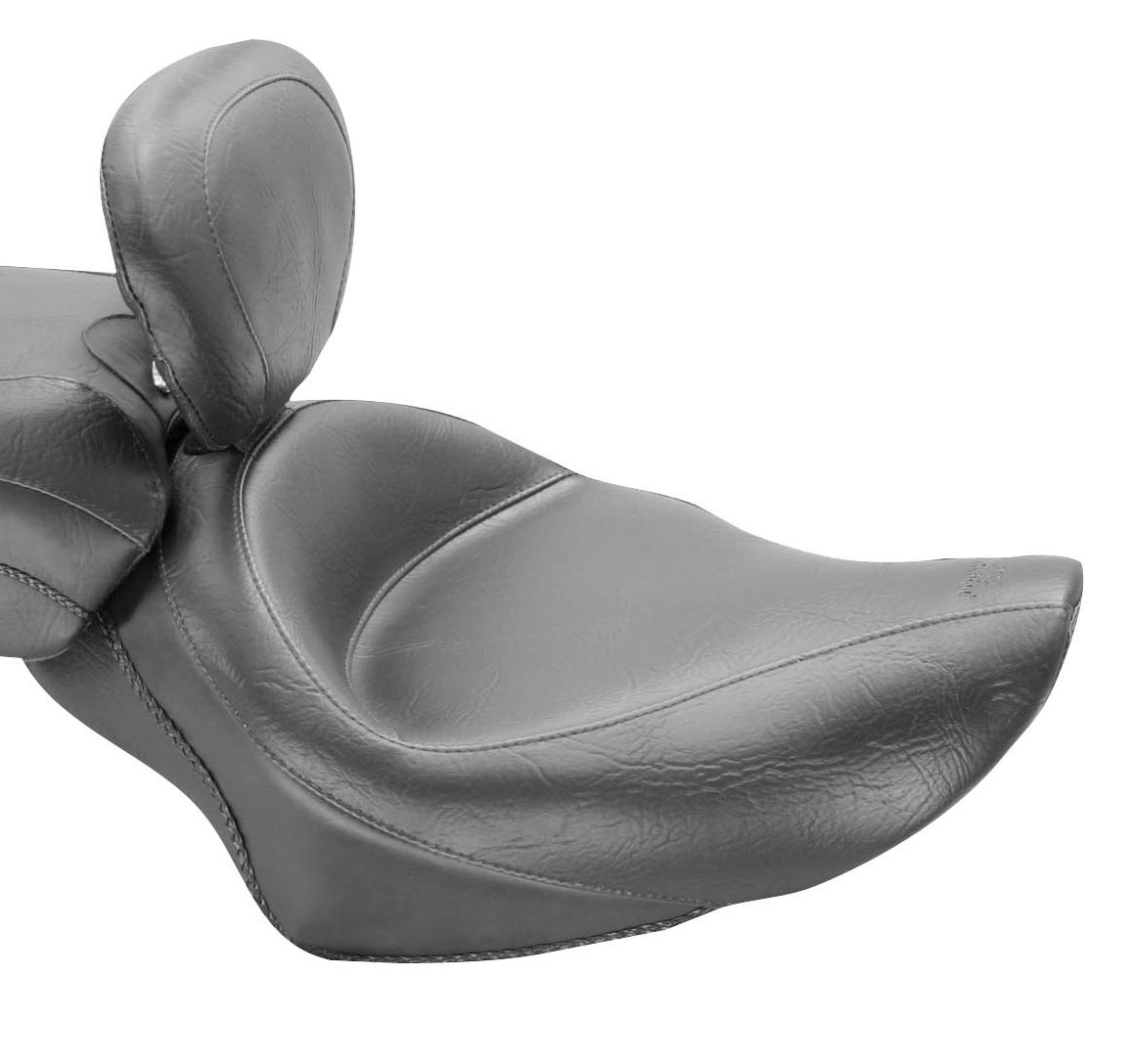 Wide Touring Vintage Solo Seat with Driver Backrest