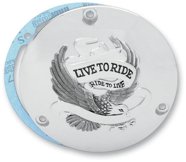 Live to Ride Derby Cover - Chrome