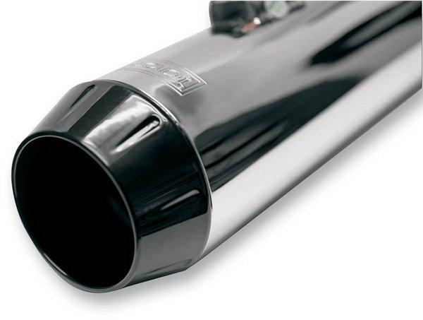 Black Powder-Coated End Cap with 1in. Lip for Long Megaphone Mufflers