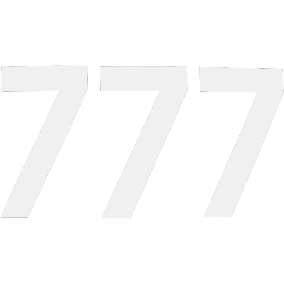 Pros 4 Stick-On Number - 5in. - No.7 - White